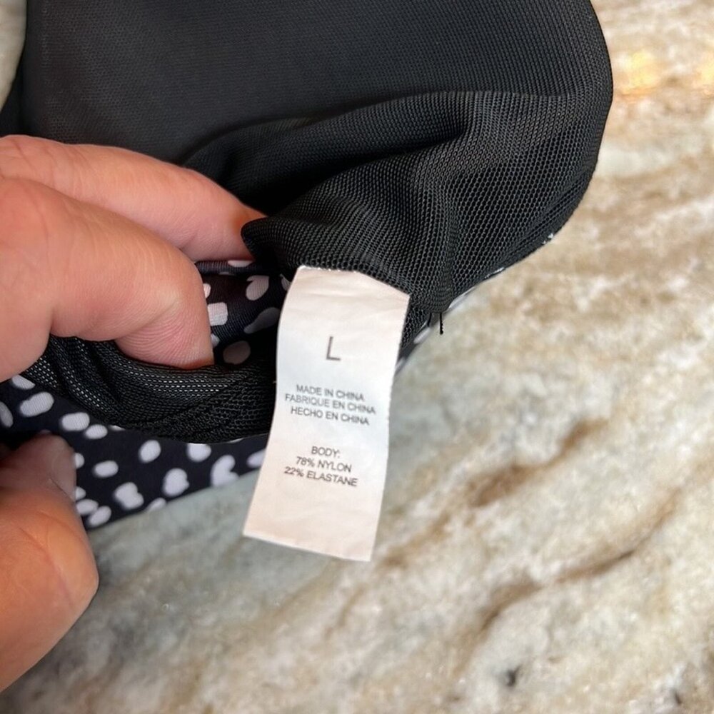 Healthy Precision Sports Bra women’s black & white workout racerback size large - Picture 5 of 6